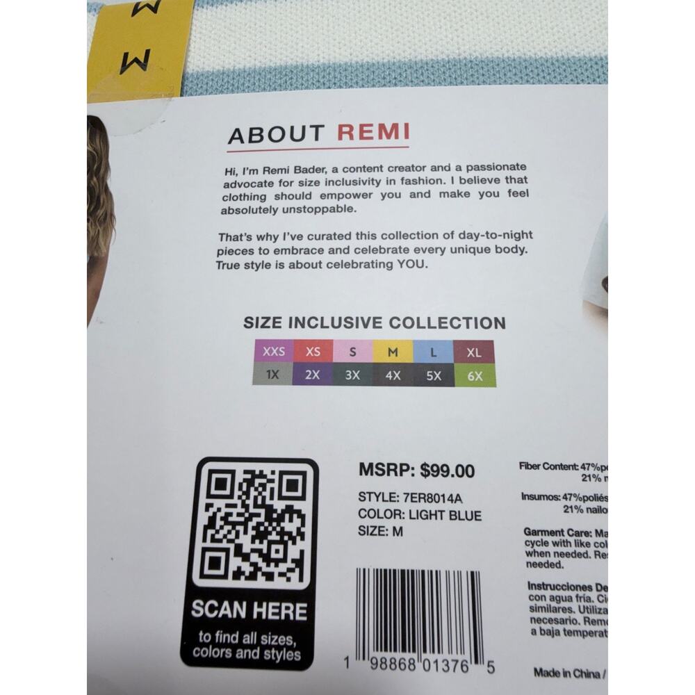 Edited by Remi Bader Women’s Knit Skirt Midi-Length Side Slit Size M Light Blue - Picture 3 of 4